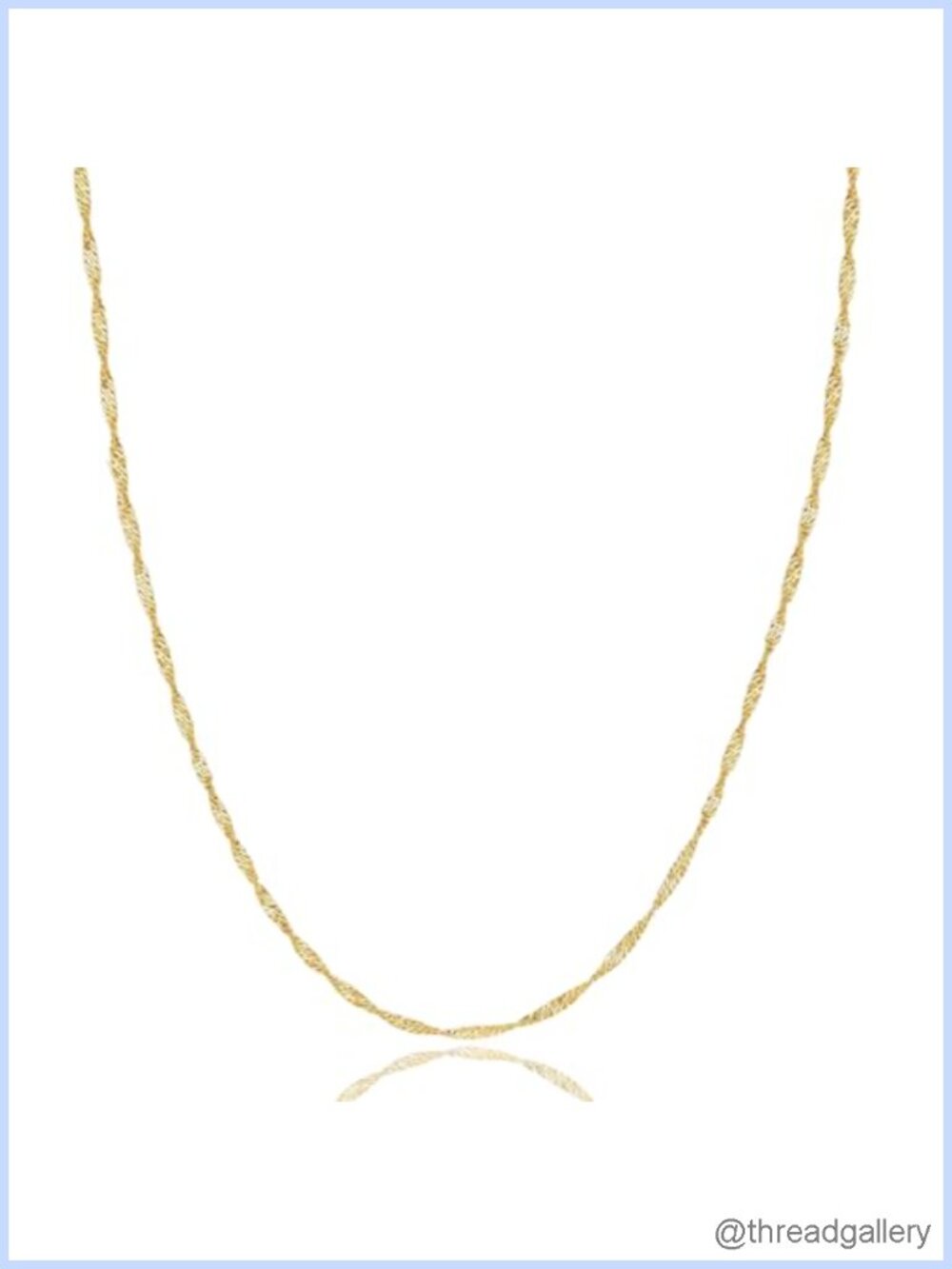 14k Solid Gold Singapore Chain Necklace 1.4mm Dainty Layering